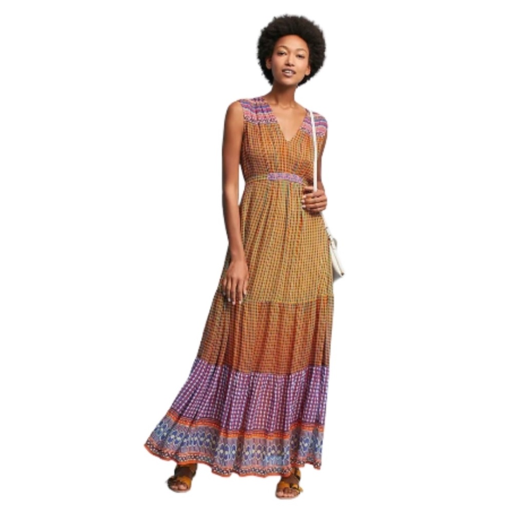 Anthropologie Tanvi Kedia Aelyn India Beaded Maxi Dress
